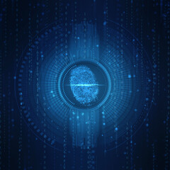 Fingerprint Scanning Technology Concept 2d Illustration