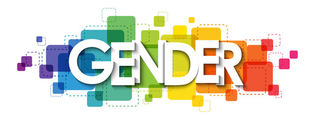 GENDER colorful rainbow gradient vector typography banner on white background