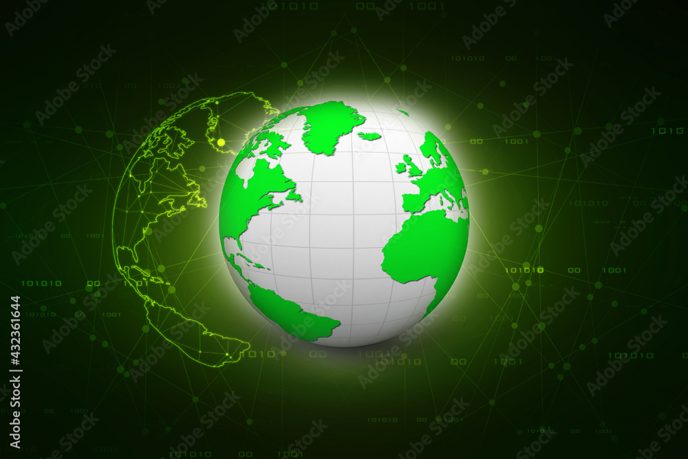 Poster 3d rendering abstract world concept