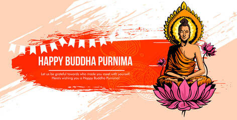 Illustration Of Buddha Purnima Background.with nice and creative design