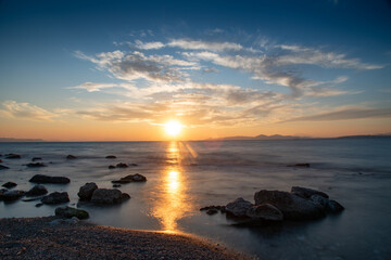 Fototapeta na wymiar sunset in greece