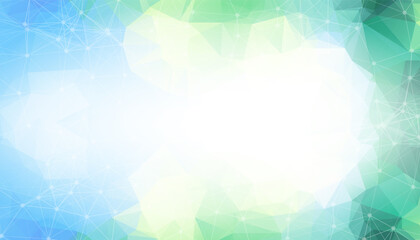 Abstract Light Green Polygonal Space Background with Connecting Dots and Lines.  Connection structure and science background. Futuristic HUD design.