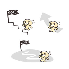 ゴールに向けて頑張る 棒人間 シンプルな人