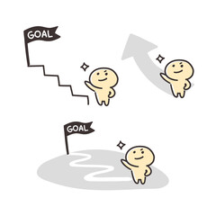 ゴールを目指す 棒人間 シンプルな人