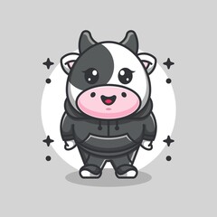 Cute cow mascot cartoon design