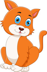 cute cat cartoon isolated on white background