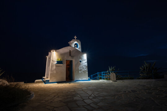 church at night