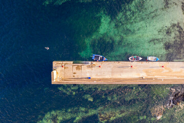 Aerial view of Portnoo harbour in County Donegal, Ireland