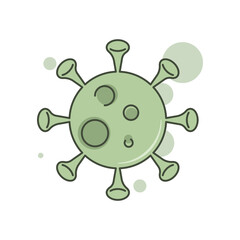 Virus with spikes icon. Coronavirus. Flat style illustration. Isolated.