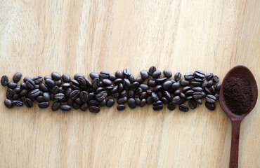 Roasted coffee seed for background