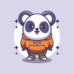 Cute panda mascot cartoon design