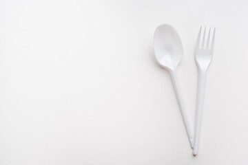 disposable tableware, plastic spoons, table setting