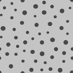 Dots seamless pattern. Random small circles texture background. Monochrome. Polka dots.