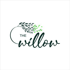 corporate willow logo nature graphic design element for business or industry template ideas - obrazy, fototapety, plakaty