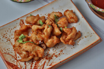 Fried Chicken with Fish Sauce with Chili Sauce and Son Kochujang