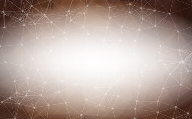 Brown low poly background. Polygonal design pattern. Bright mosaic modern geometric design, Creative Design Templates. Connected lines with dots.