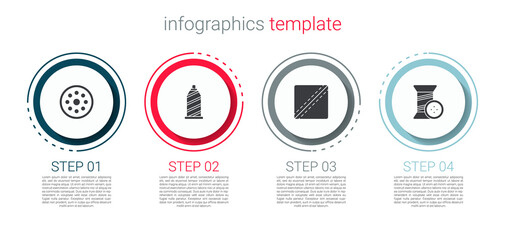 Set Sewing button, thread, Pattern and and. Business infographic template. Vector
