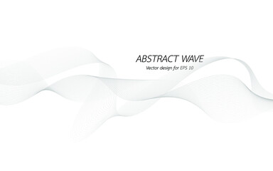 Abstract wave design geometric pattern. Background digital technology line frequency, smooth stripe, color tone white gray and black. Graphic element concept with copy space, crypto currency. Vector.