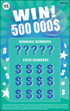 instant lottery ticket scratch off vector