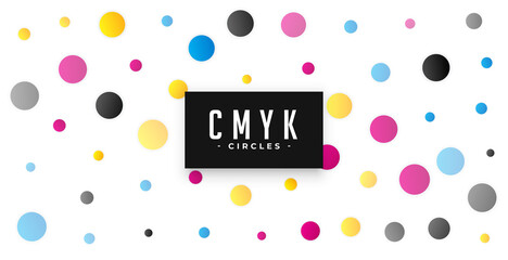 circles pattern background with cmyk colors - obrazy, fototapety, plakaty