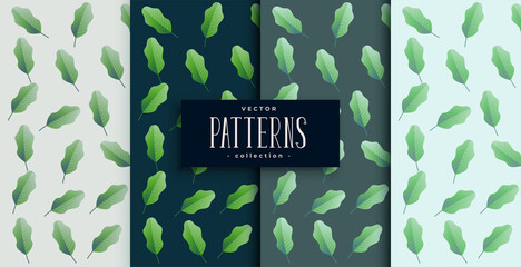 green eco leaves pattern set background