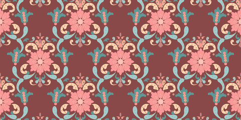 Fototapeta premium Ornament pattern. Seamless vector background, suitable for textiles, interior decoration and packaging