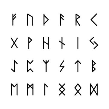 Wooden runes magic vector illustration sign. Runic script ancient mystery alphabet. Sacred old nordic occult letter. Wizardry spiritual runic symbol.