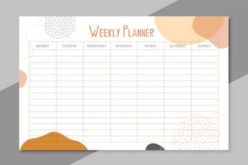 planner template for one week