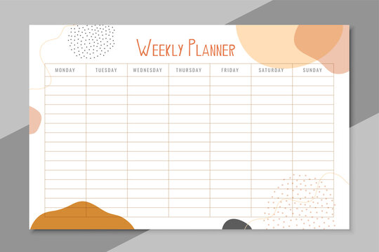 Planner Template For One Week