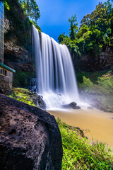 Beautiful Dambri waterfall is inside the forest, Bao Loc city, VietNam