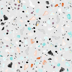 Terrazzo Texture Vector. Flooring Seamless Pattern