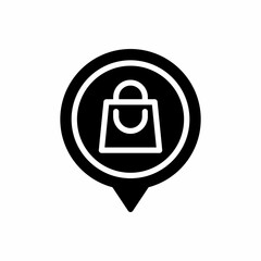 Shopping place pin icon with glyph style. Placeholder vector icon