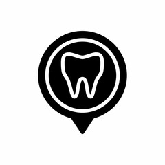 Dentist location pin icon with glyph style. Placeholder vector icon