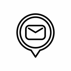 Message location pin icon with line style. Placeholder vector icon