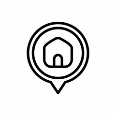 Home location pin icon with line style. Placeholder vector icon