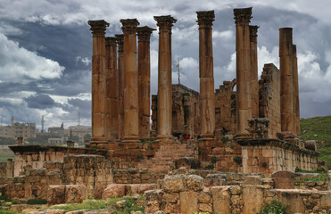 Temple of Artemis in the ancient Roman city of Jerash, Jordan
