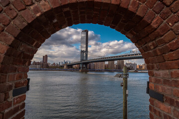 the city bridge view building New York Manhattan 
