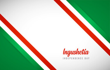 Happy Independence day of Ingushetia with Creative Ingushetia national country flag greeting background