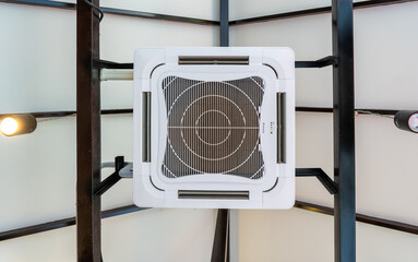 Commercial built-in air conditioner in cafe' shop.