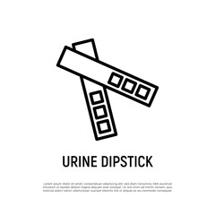 Urinary dipstick thin line icon. Medical exam. Vector illustration.