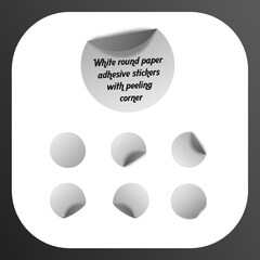 White round paper adhesive stickers with peeling corner
