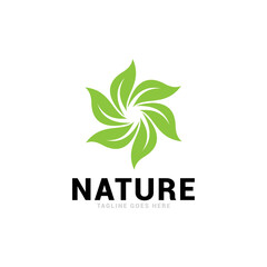 Leaf nature logo icon vector template.
