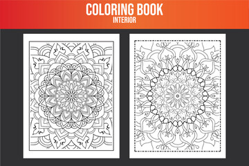 Hand drawn flower coloring page.Book interior for print self publish

