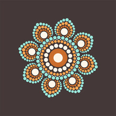 Vector dot painting mandalas. Aboriginal style of dot painting