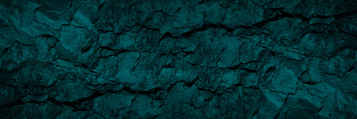 Green blue stone background. Cracked granite surface. Beautiful toned rock texture. Dark teal...