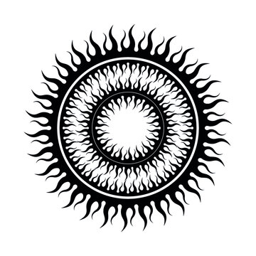 sun tattoo sticker print engraving abstract symbol
