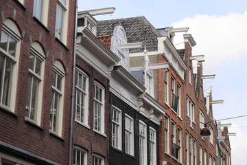 Amsterdam Traditional House Facades Close Up