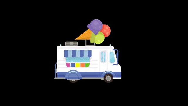 Animation of Ice cream delivery truck.