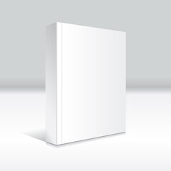 Blank white standing softcover book or magazine mockup template.