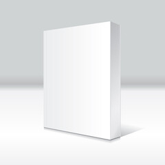 Fototapeta premium Blank white standing softcover book or magazine mockup template.